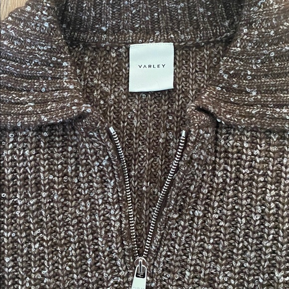 Varley Amelia Half Zip Knit Brown Sweater Pullover - Picture 2 of 8